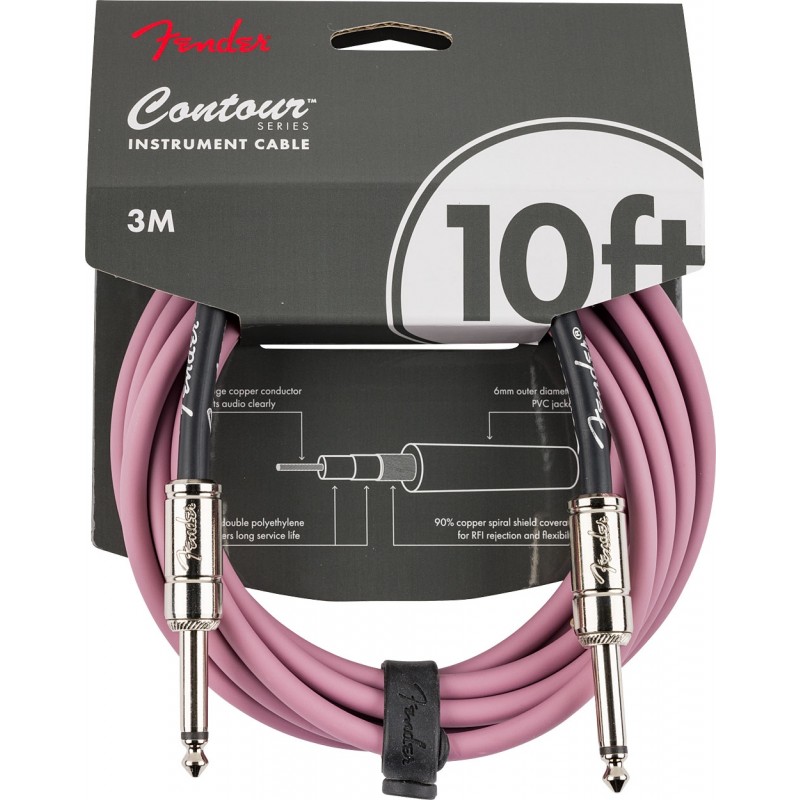 Fender Contour Cable 10' Burgundy Mist